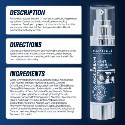 Particle 6-in-1 Face Cream for Men | Anti Aging Daily Face Cream | 1.7 FL OZ